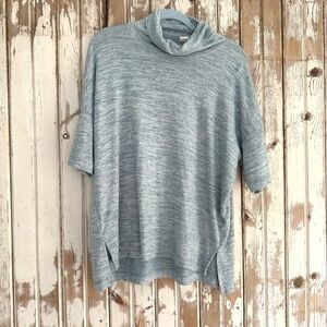 Gap Short Sleeve Cowl Neck Tunic Top, Light Blue Oversized, Medium Tall, EUC